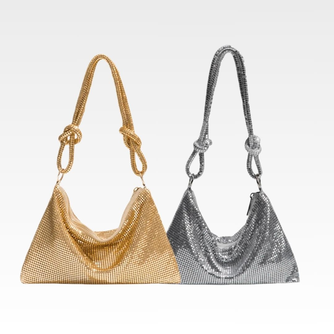 Bolsa Metálica Glimmer Dourado e Prata