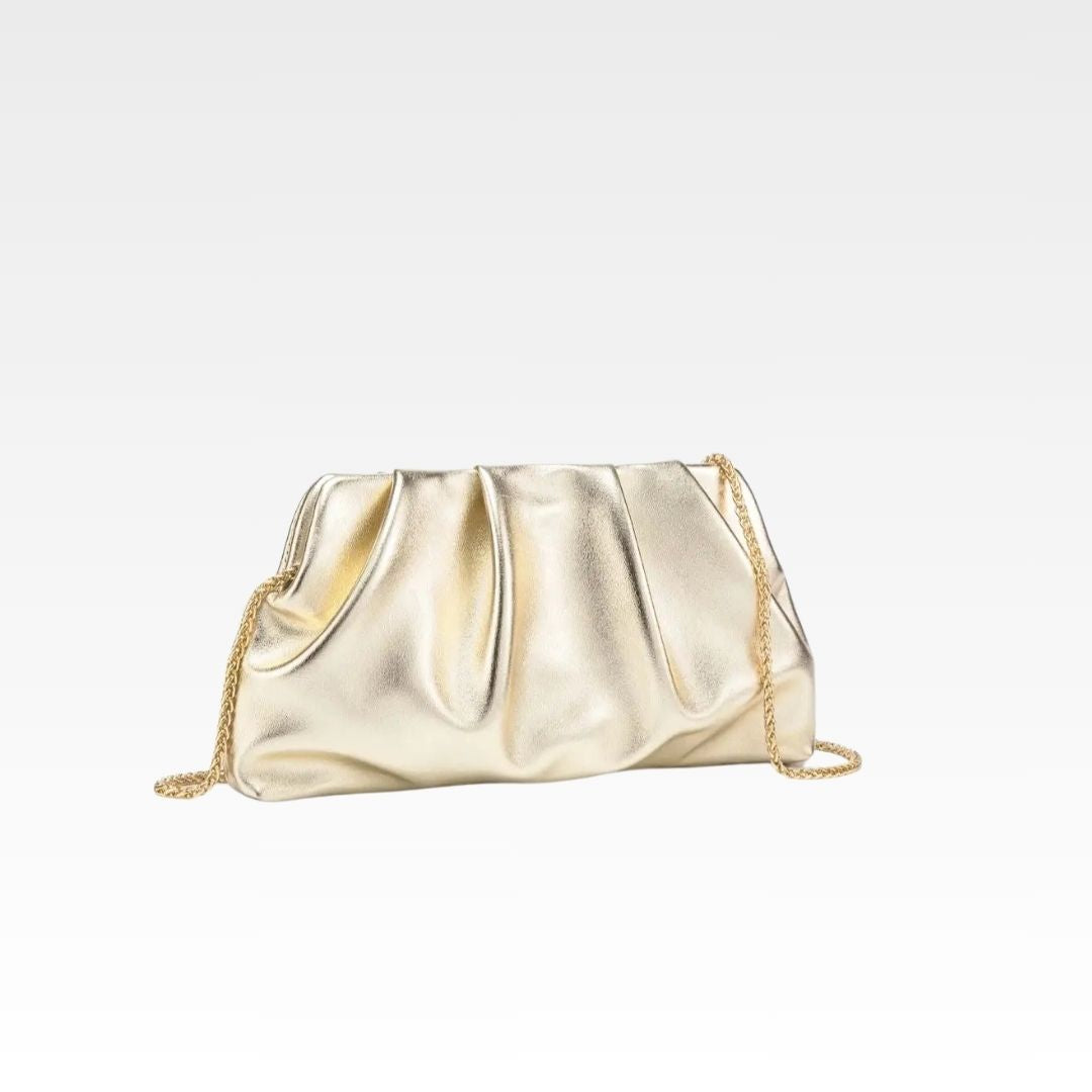 Bolsa de Couro Velour Ouro Claro 4