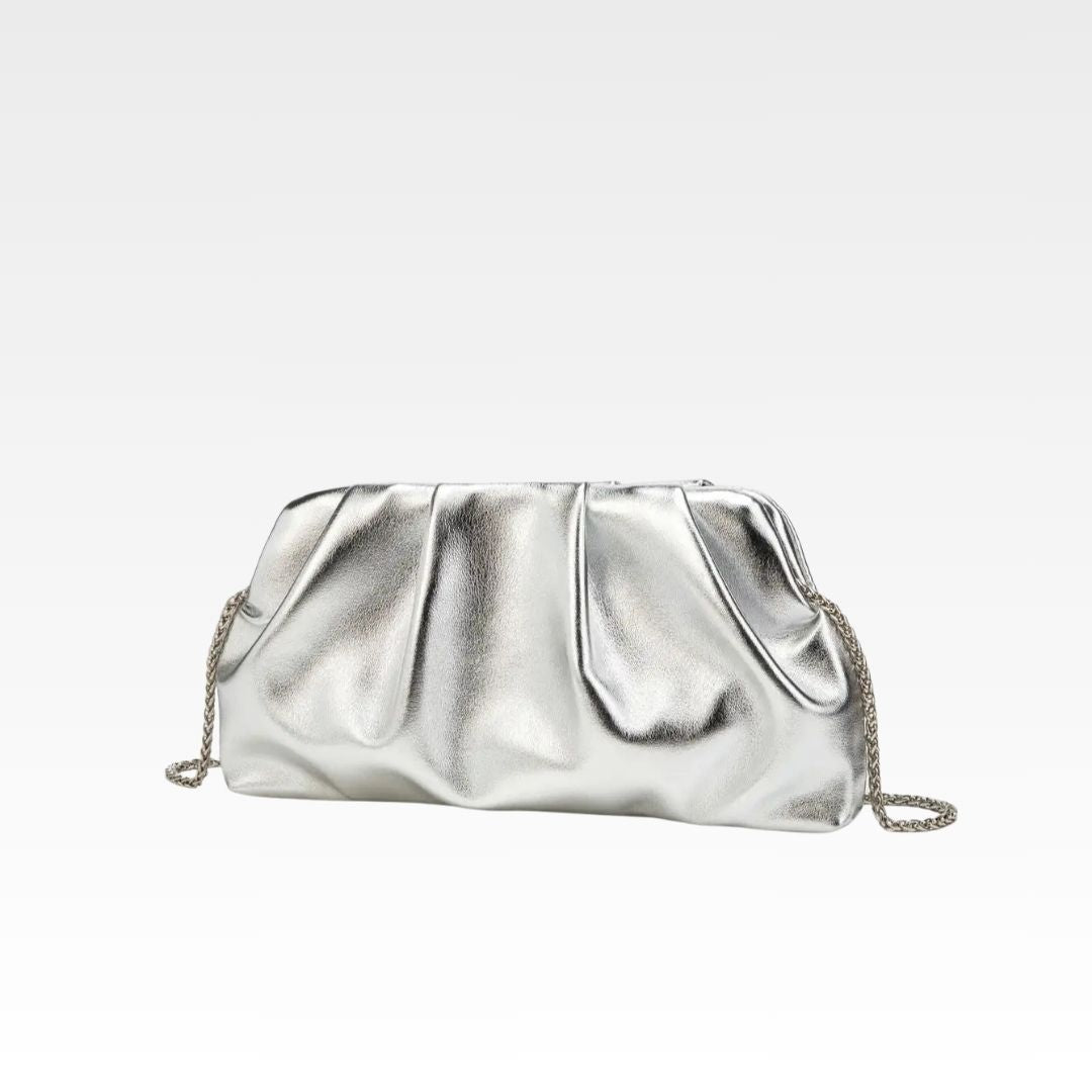 Bolsa de Couro Velour Prata