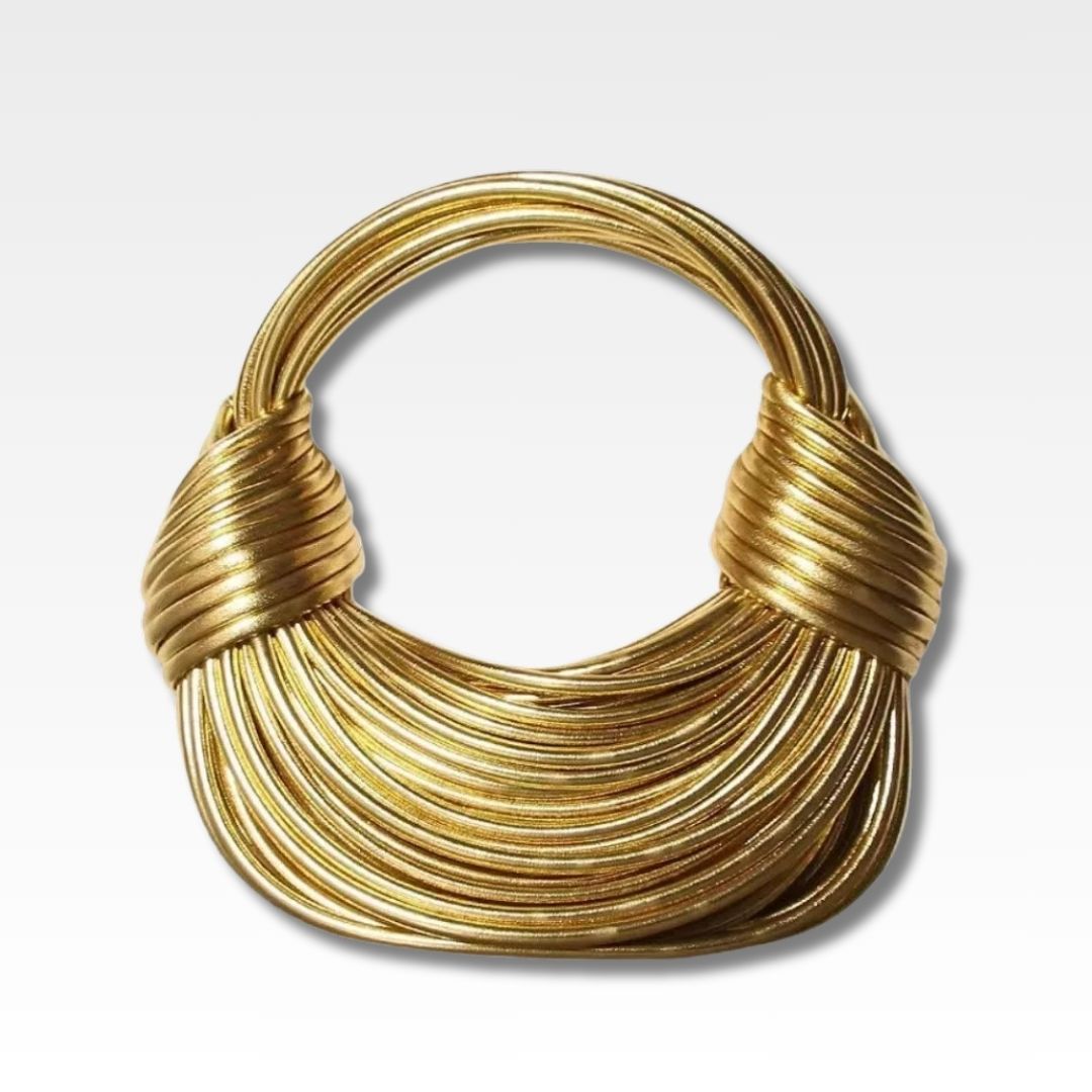 Bolsa de Couro Leza Dourado