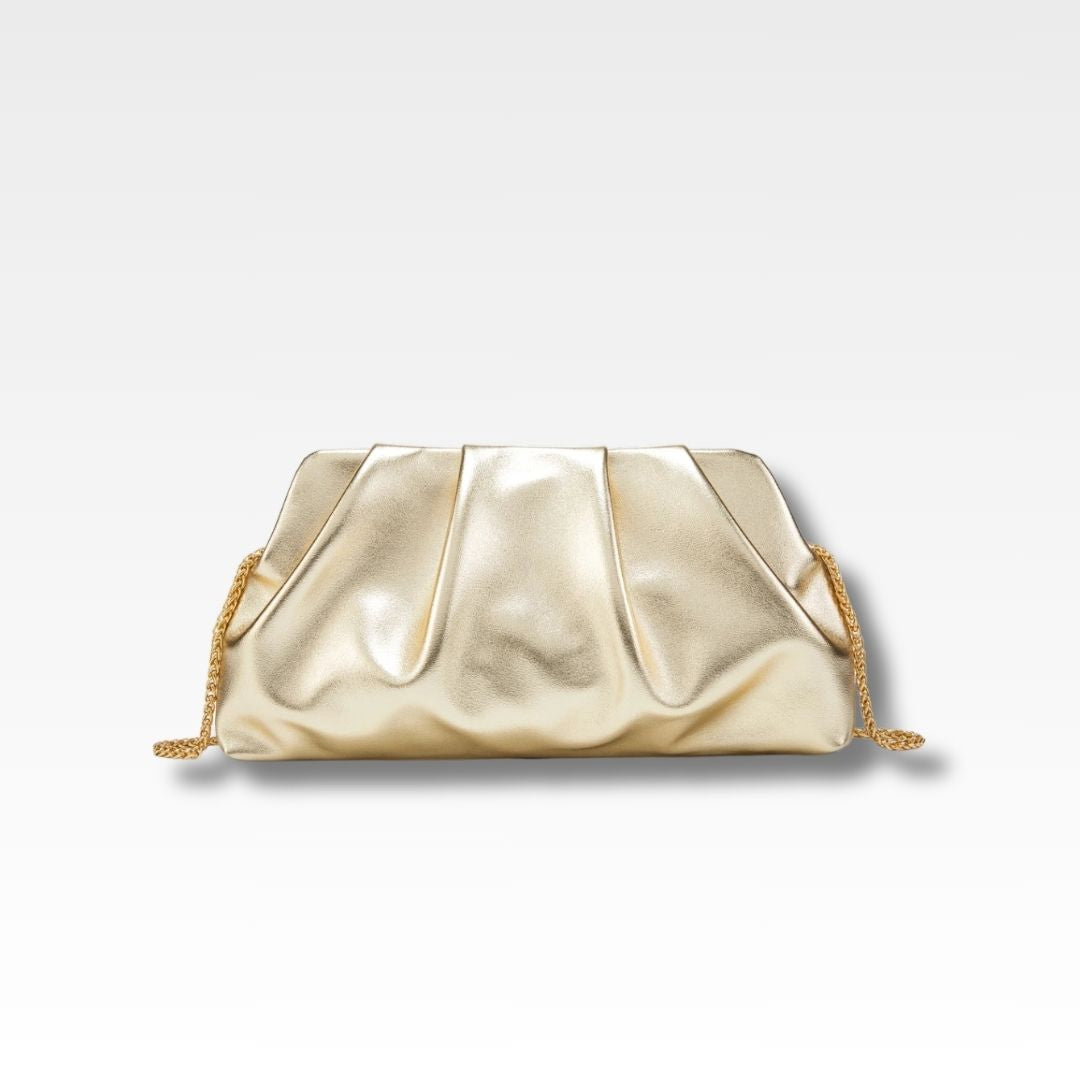 Bolsa de Couro Velour Ouro Claro
