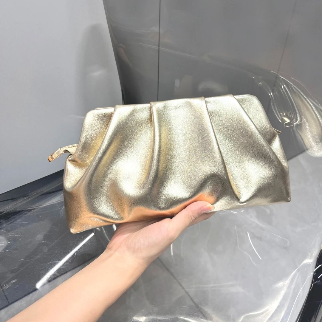Bolsa de Couro Velour Ouro Claro 2